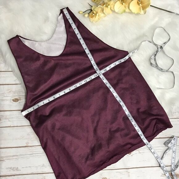 🦩 Reversible maroon white practice jersey tank top large unisex - Picture 8 of 8